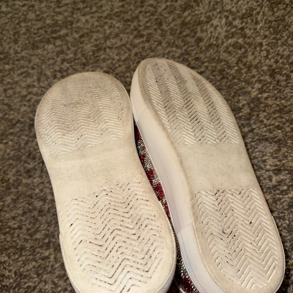 Betsey Johnson Glittery Sneakers with Hearts -Red and Silver Accents - Picture 4 of 4